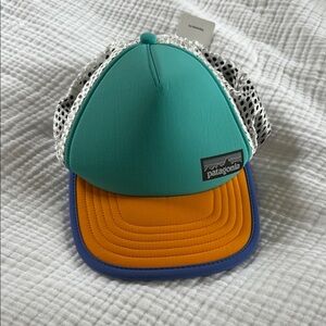 NWT Patagonia Duckbill Trucker Hat Turquoise and Orange Cap